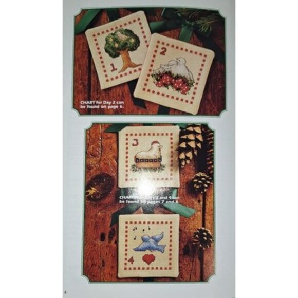 Alma Lynnes 12 Days Of Christmas Cross Stitch Chart Patterns Vtg 90s - Picture 3 of 5
